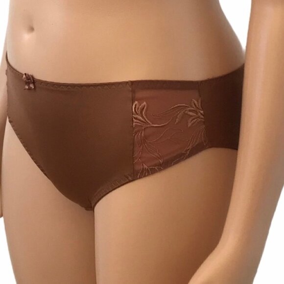 Elomi Kristie Plus Size Brief Panty Cocoa XL - Picture 3 of 12